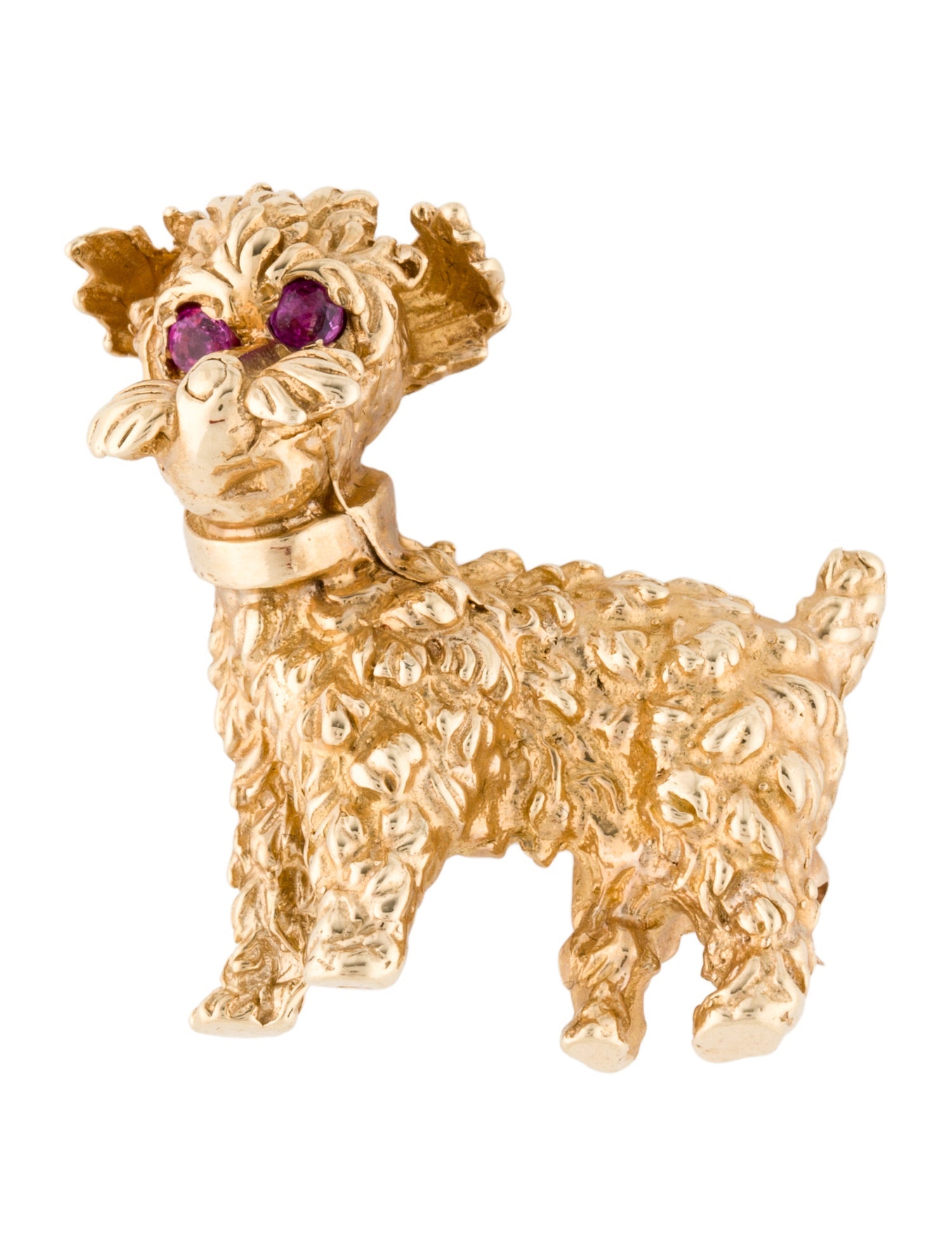 Brooch 14K Ruby Dog Pin