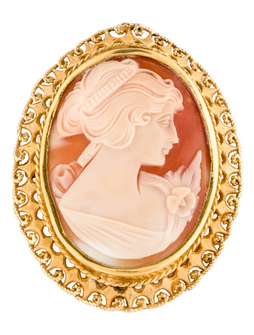 Brooch 14K Shell Cameo Brooch