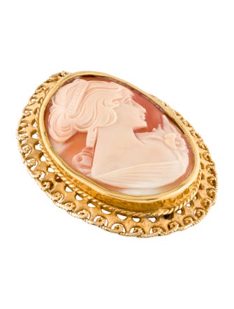 Brooch 14K Shell Cameo Brooch