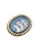 Brooch Victorian Dyed Pearl & Enamel Three Fates Brooch