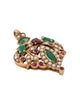 Brooch 14K Pearl, Emerald, Rhodolite & Ruby Pendant
