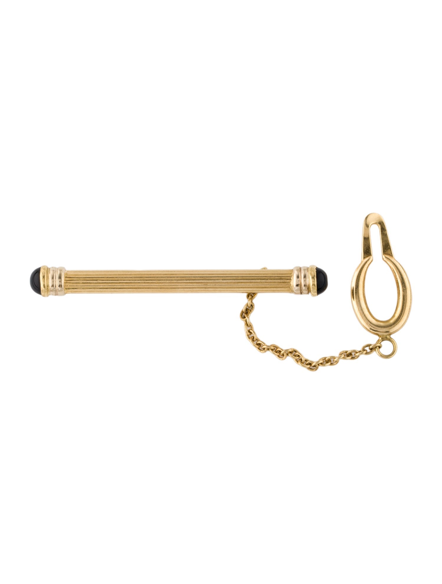 Brooch Vintage 18K Onyx Tie Bar Clip