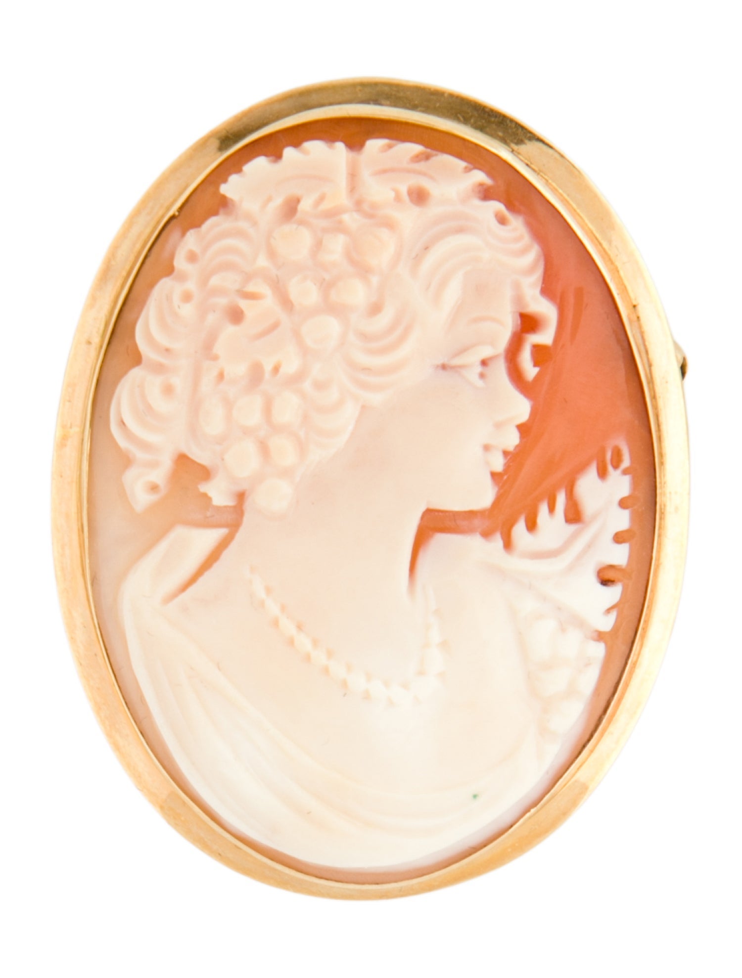 Brooch 18K Shell Cameo Convertible Pendant Brooch