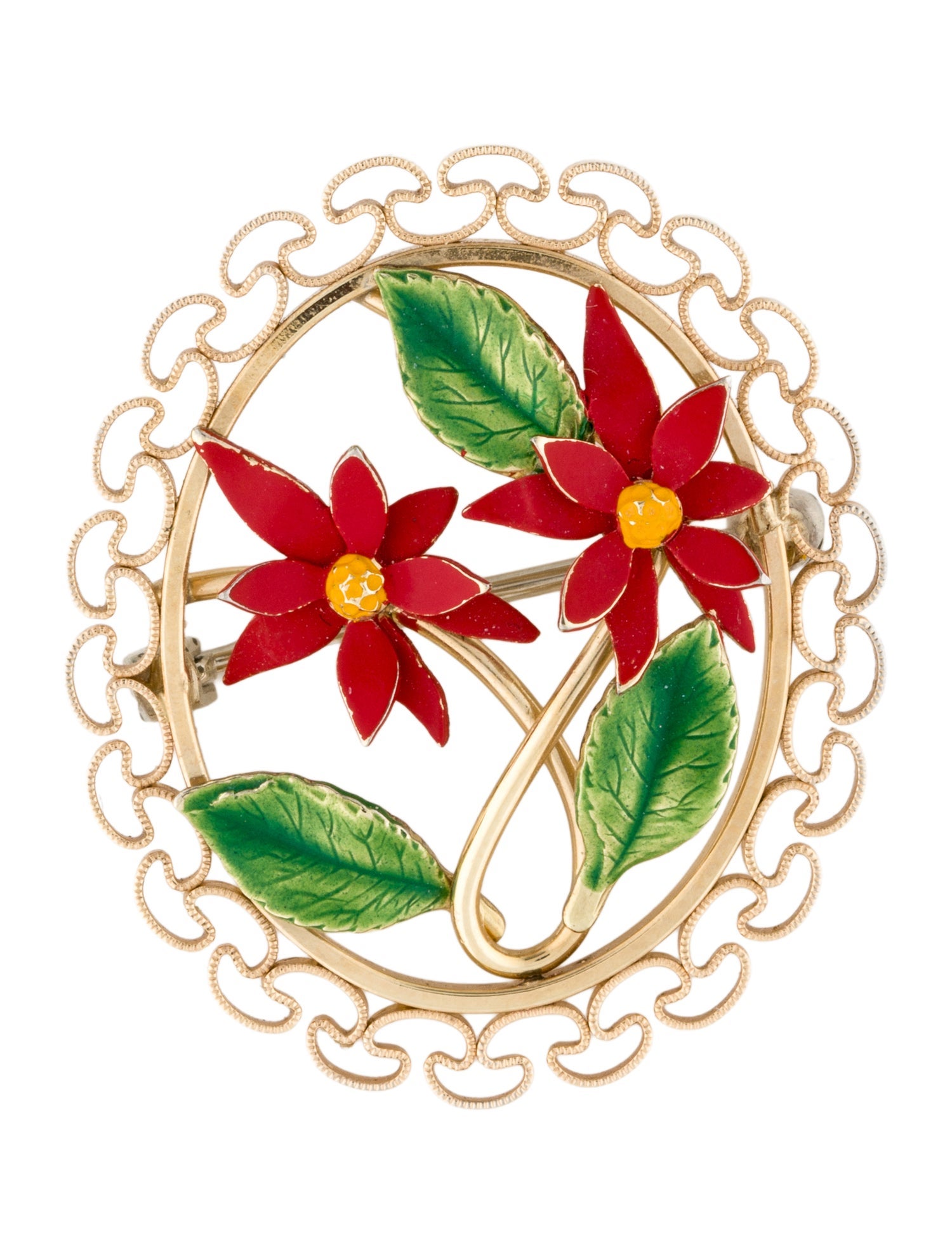 Brooch 14K Flower Pin