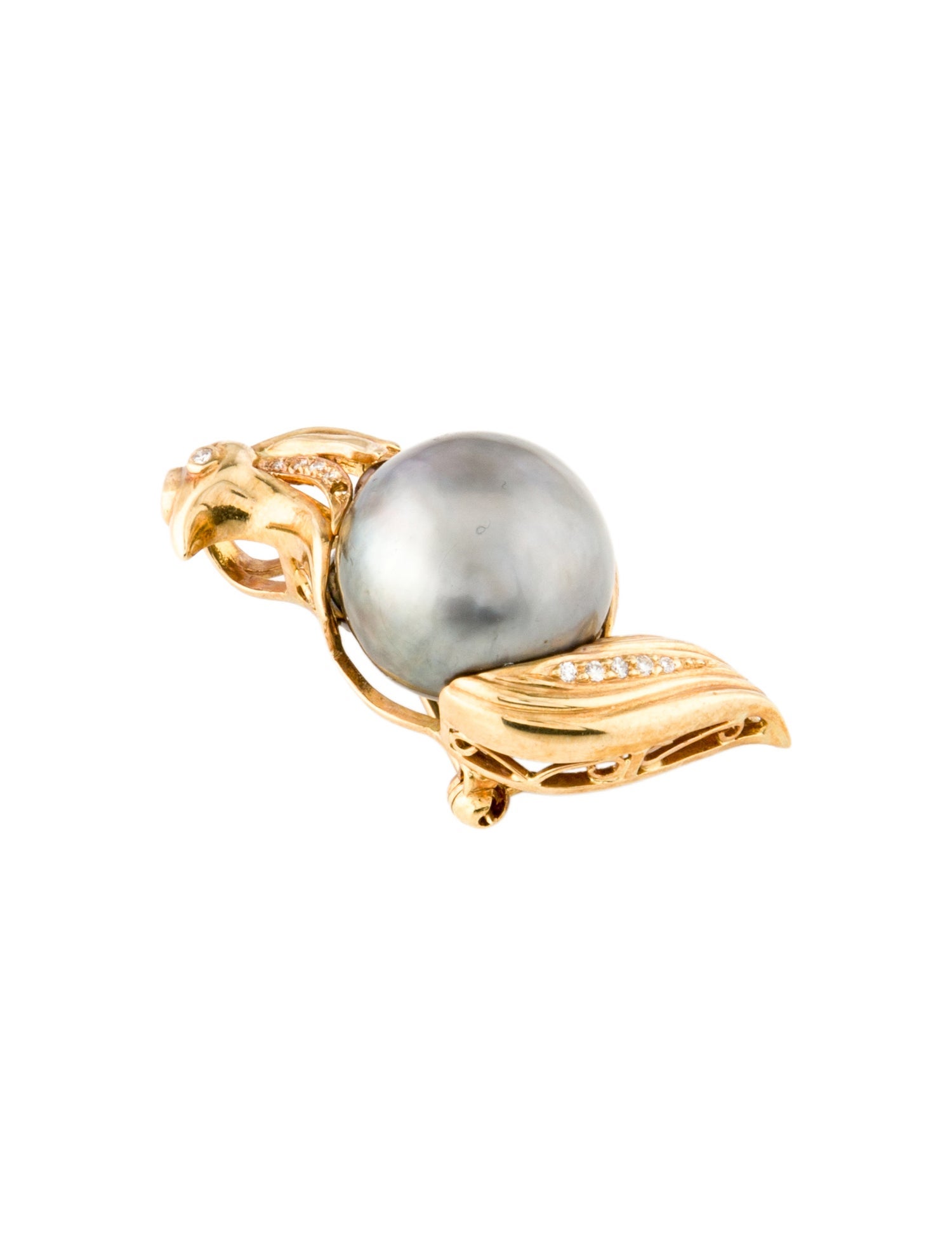 Brooch 18K Pearl & Diamond Brooch