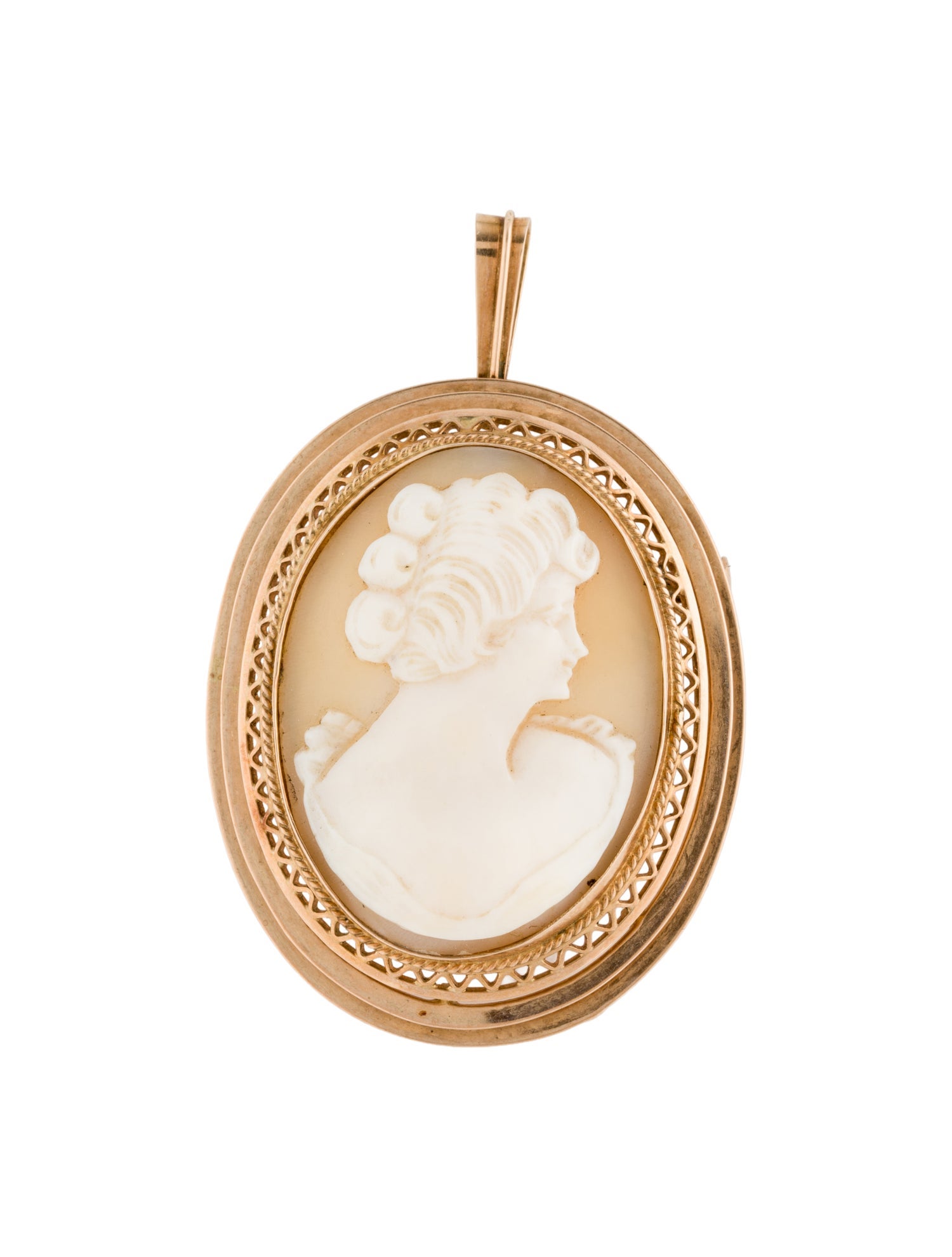 Brooch Vintage Shell Cameo Pendant