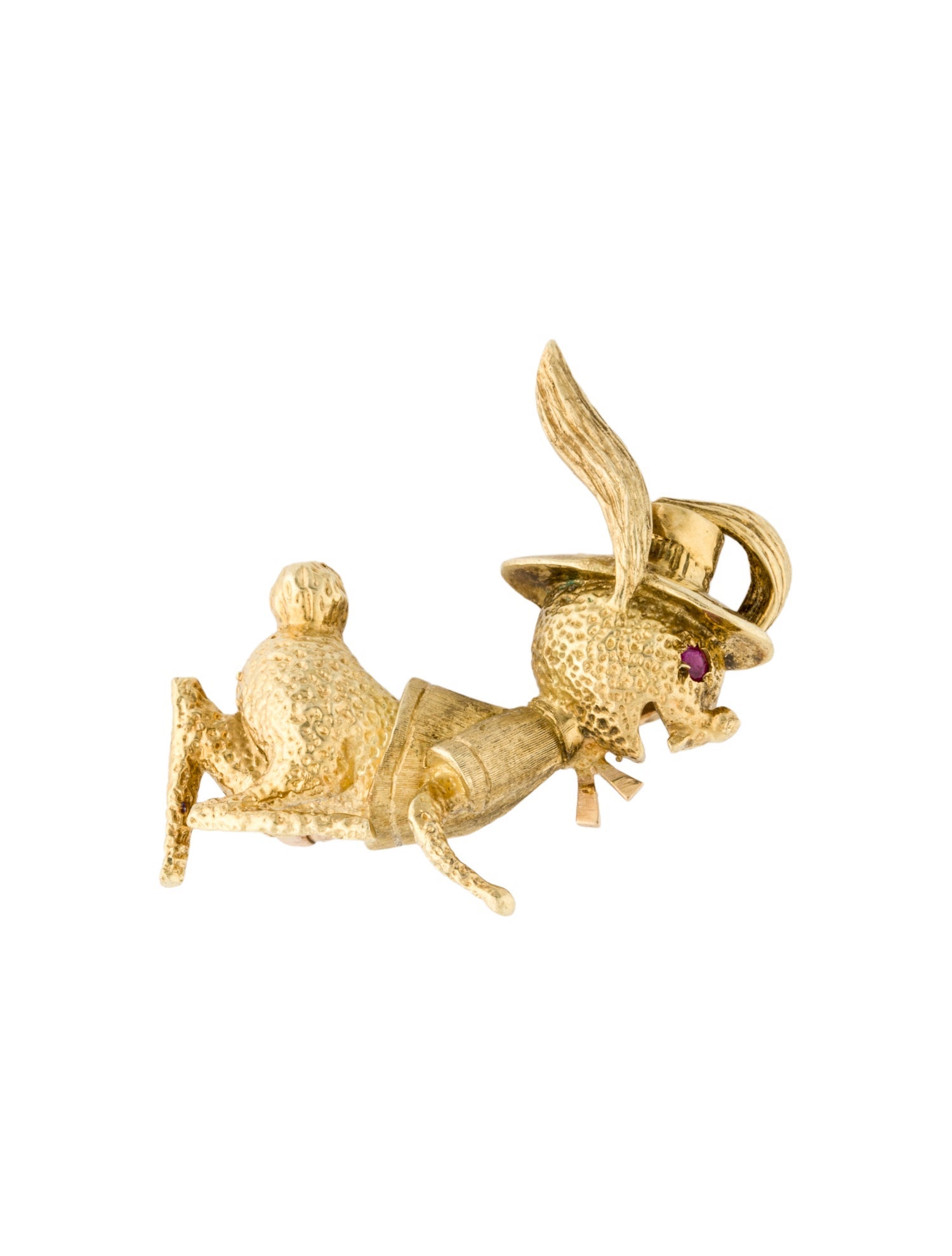 Brooch 18K Ruby Rabbit