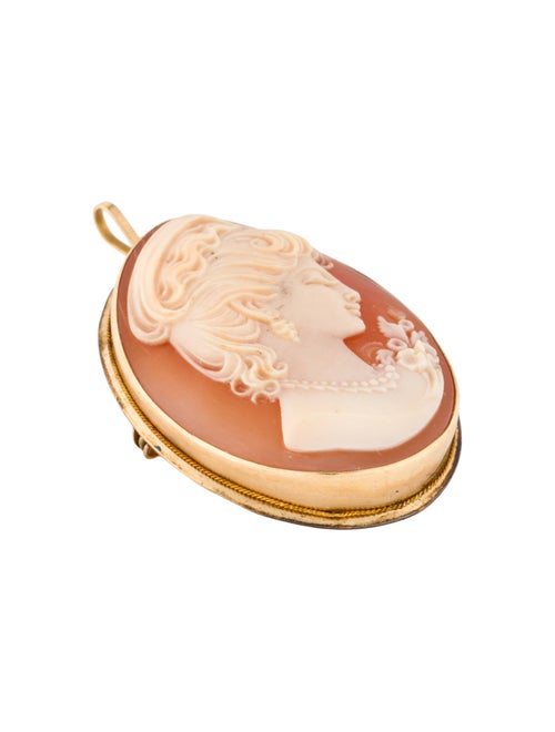 Brooch 18K Shell Cameo Brooch Pendant