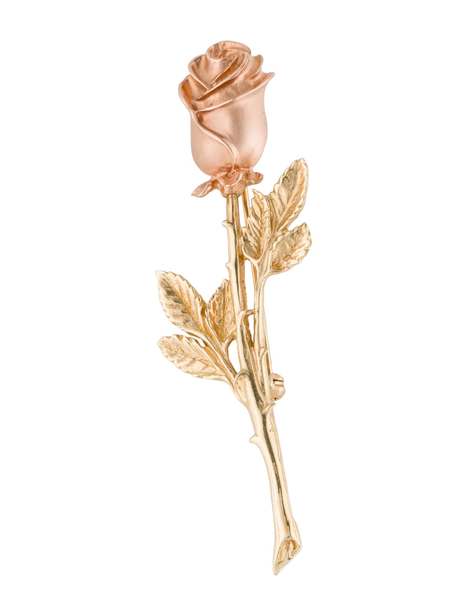 Brooch 14K Two-Tone Floral Brooch Pin