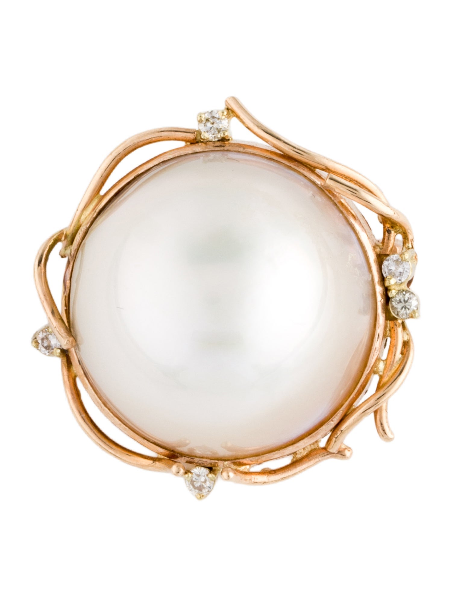 Brooch 14K Pearl & Diamond Brooch