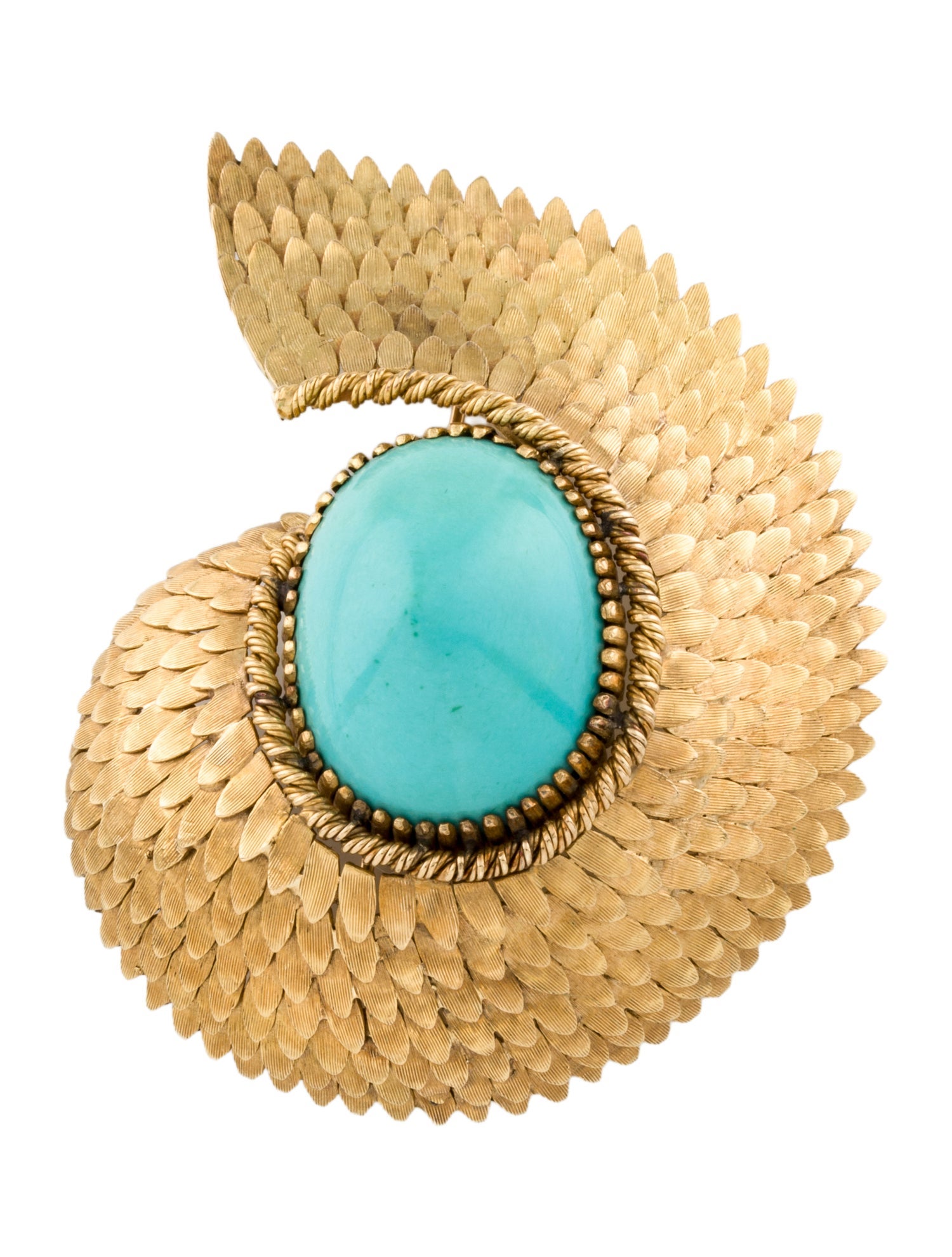 Brooch 18K Turquoise