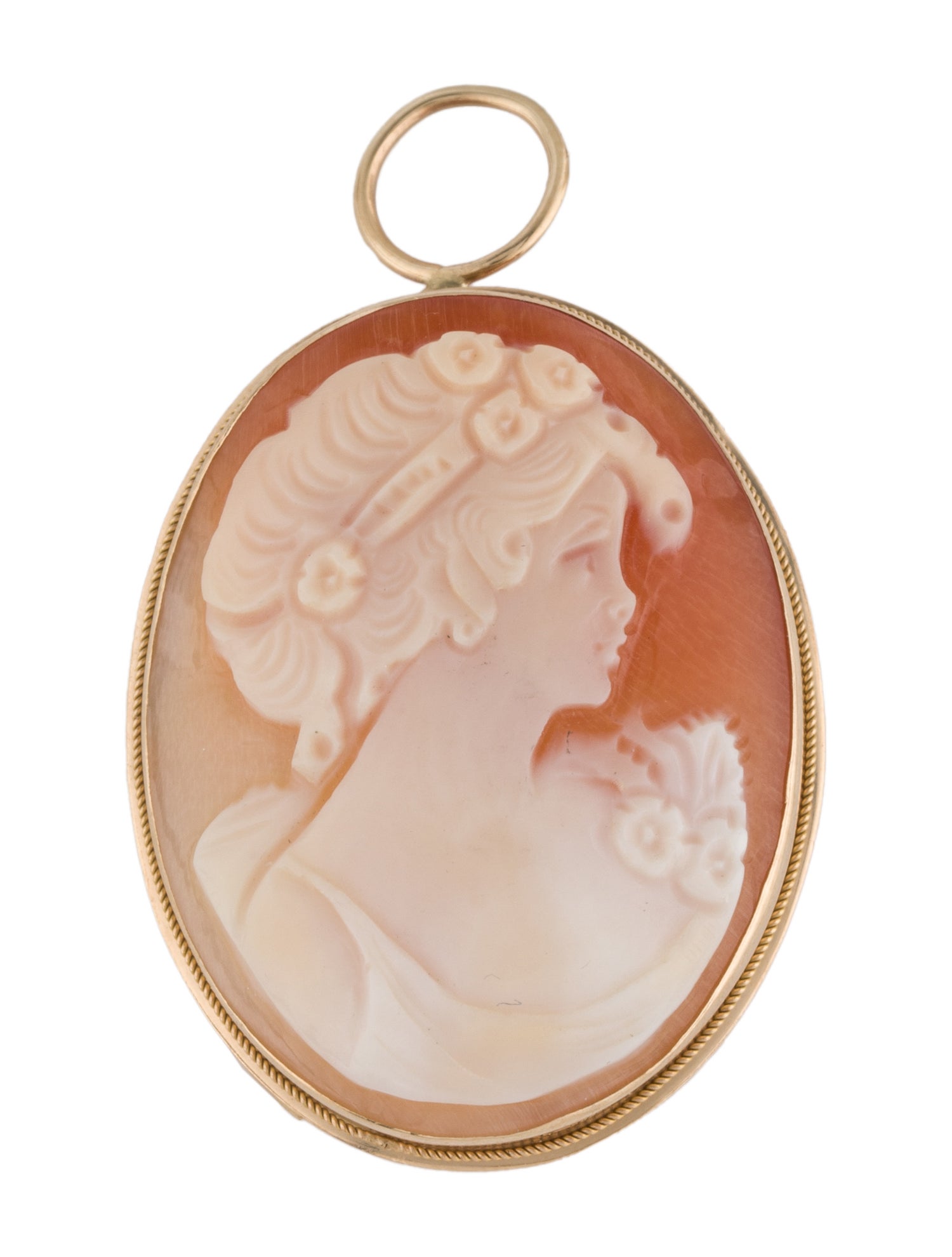 Brooch 14K Shell Cameo Brooch Pendant