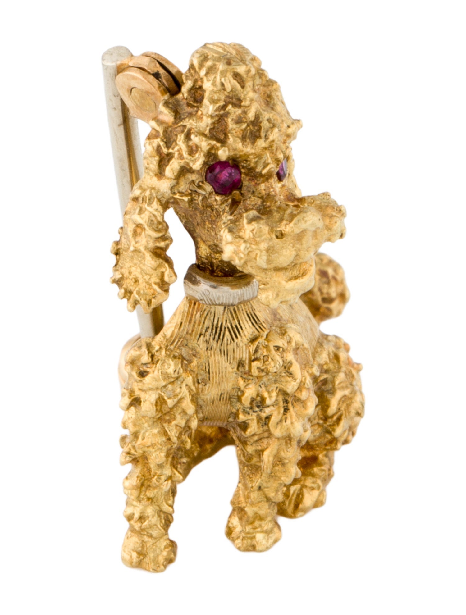 Brooch 18K Ruby-Accented Poodle