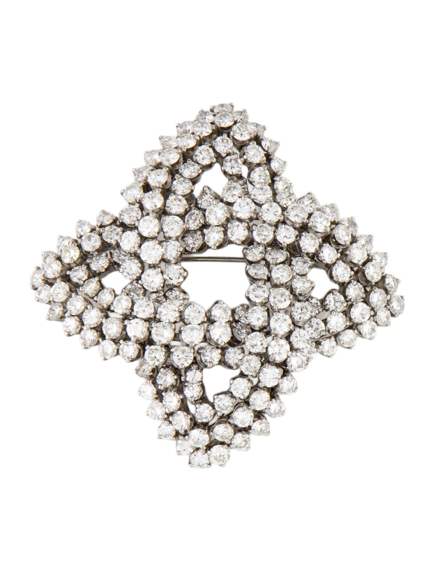 Brooch Vintage Palladium 15.39ctw Diamond
