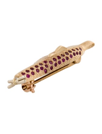Brooch 14K Ruby & Diamond Magnus Fusion Aircraft Pin