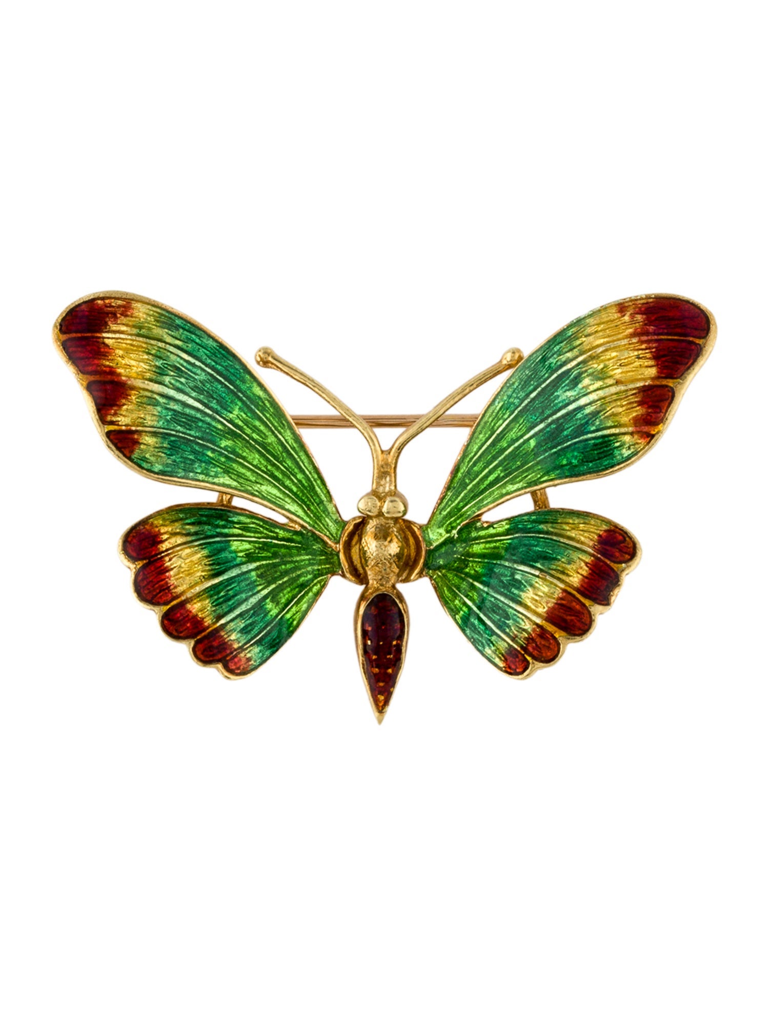 Brooch 18K Enamel Butterfly Pin