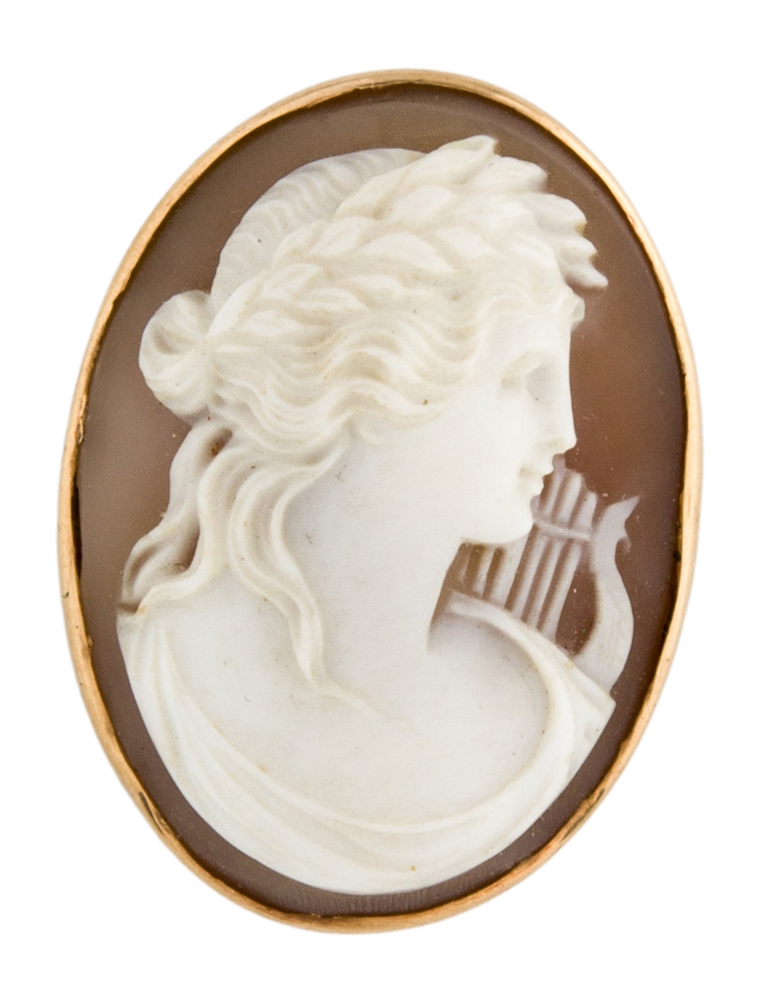 Brooch 14K Shell Cameo