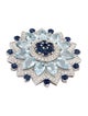 Brooch 18K Sapphire, Aquamarine & Diamond Convertible Brooch Pin