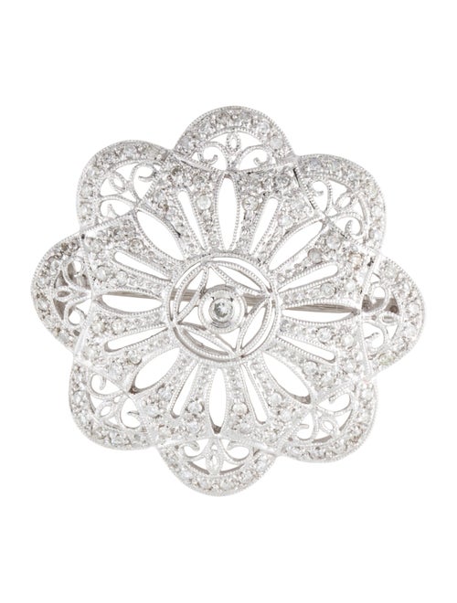 Brooch 14K Diamond Filigree Brooch
