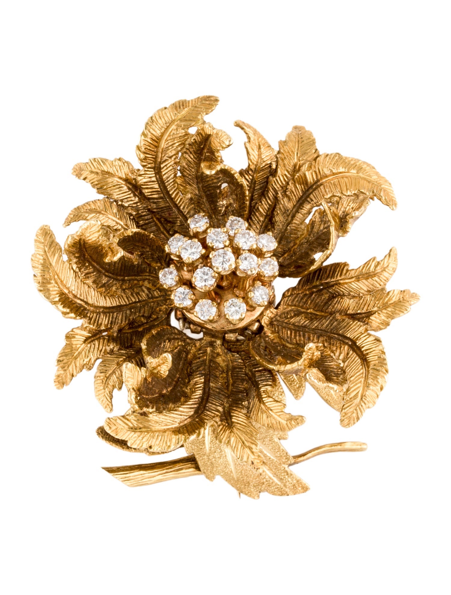 Brooch 18K Diamond Flower