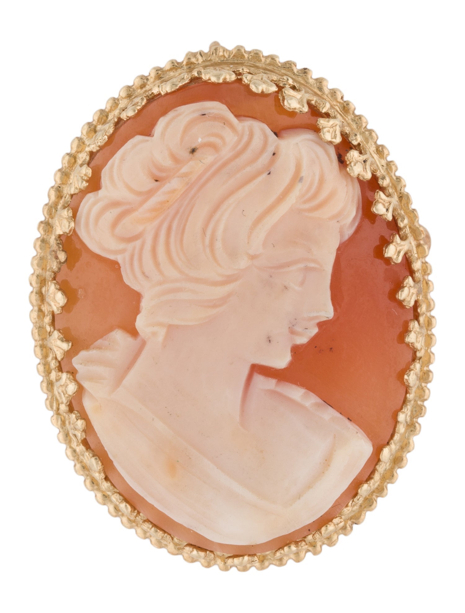 Brooch 14K Shell Cameo