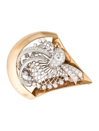 Brooch 5.28ctw Diamond Two-Tone Bouquet Brooch