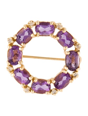 Brooch 14K 3.26ctw Circle Brooch