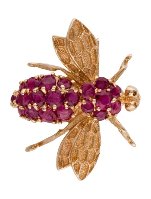 Brooch 14K 2.08ctw Ruby Insect Brooch