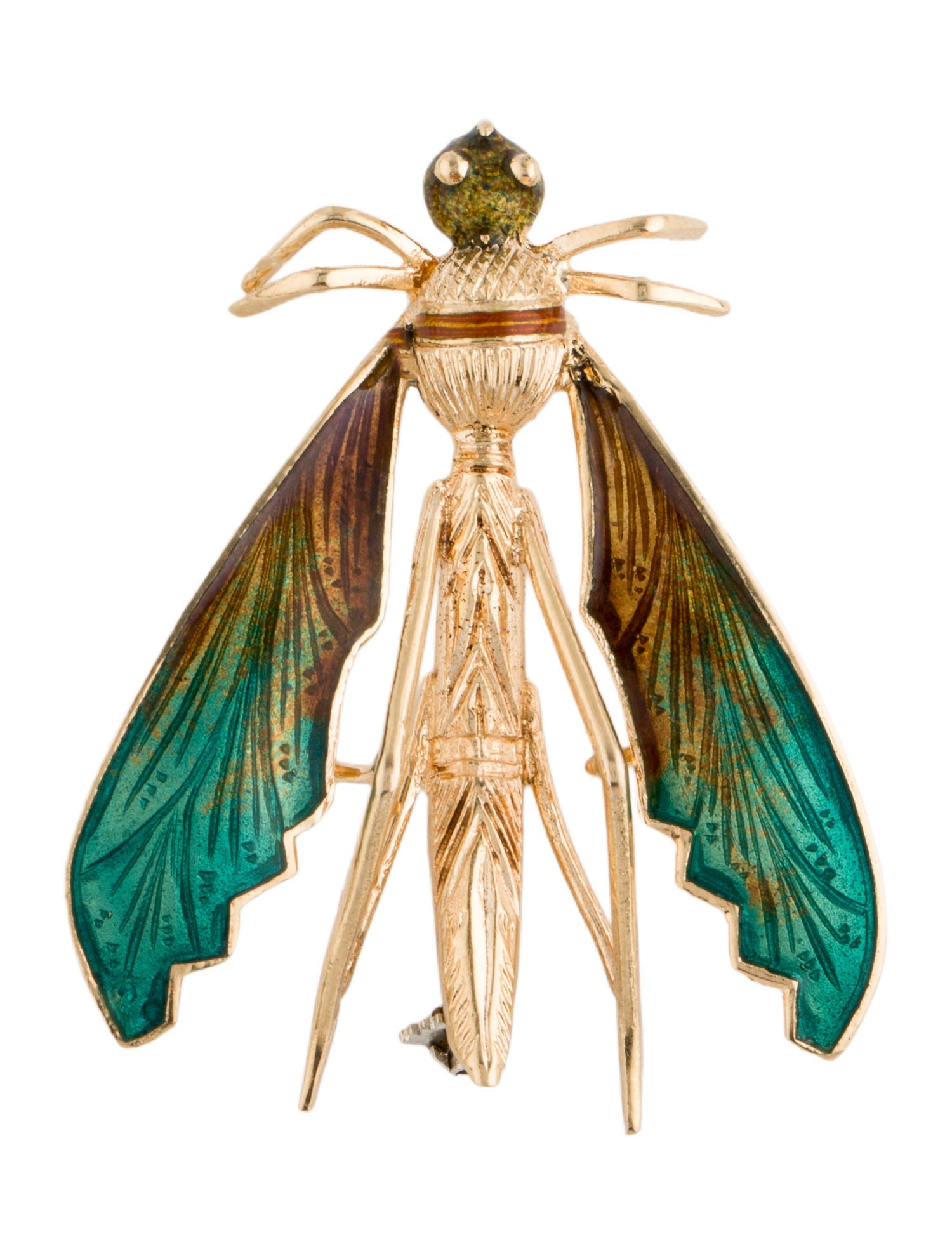 Brooch 18K Enamel Insect