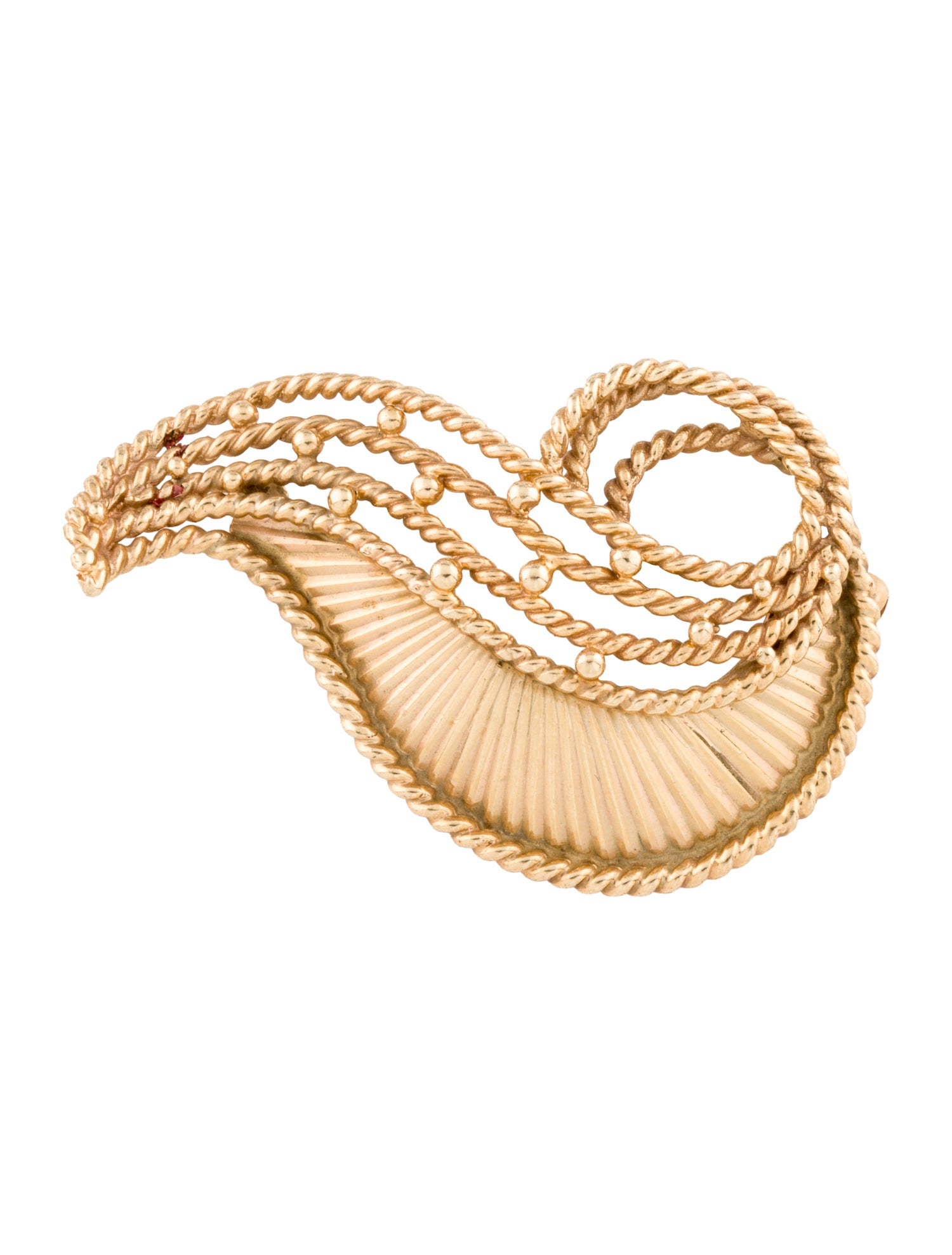Brooch 14K Rope Textured Bin