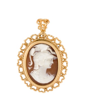 Brooch 18K Shell Cameo Brooch Pendant