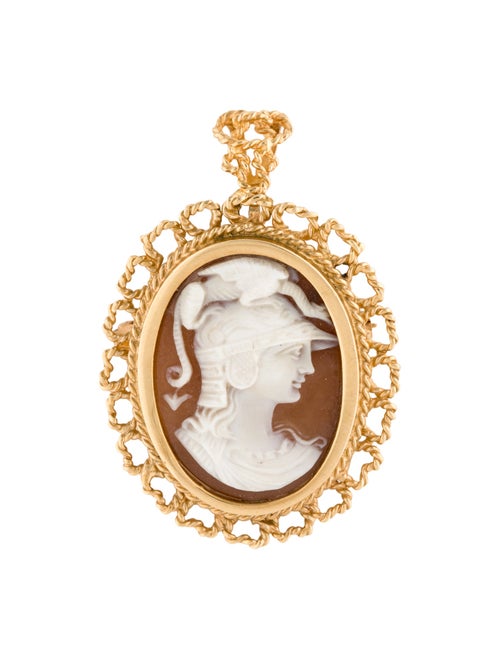 Brooch 18K Shell Cameo Brooch Pendant