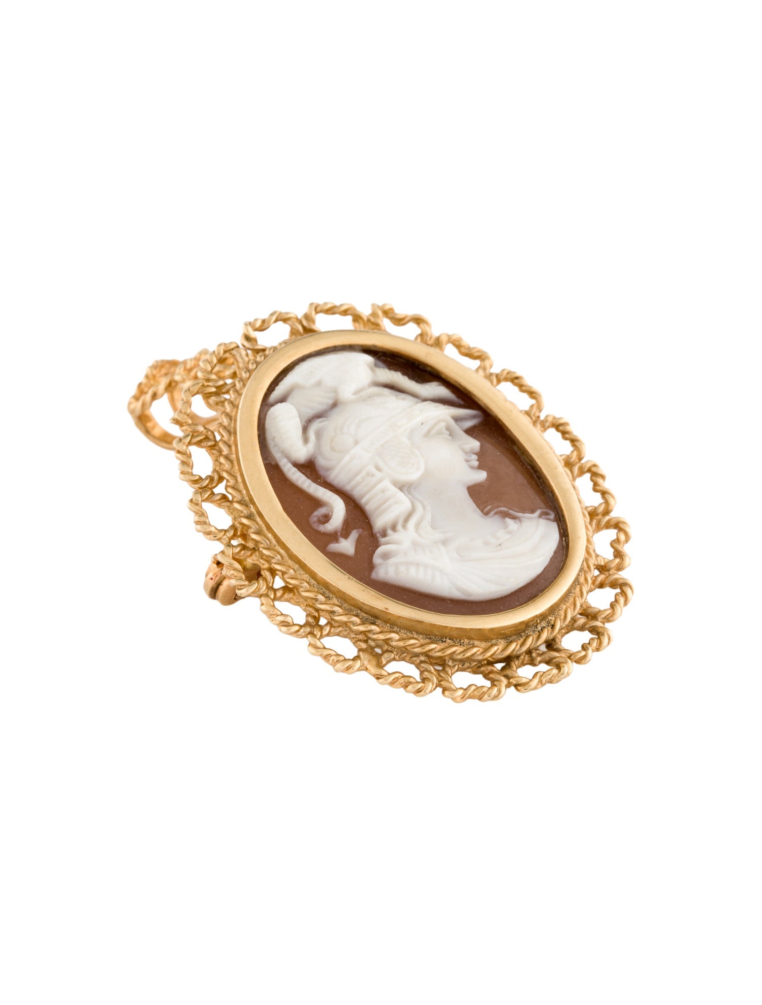 Brooch 18K Shell Cameo Brooch Pendant