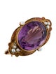 Brooch 14K Amethyst & Pearl Brooch