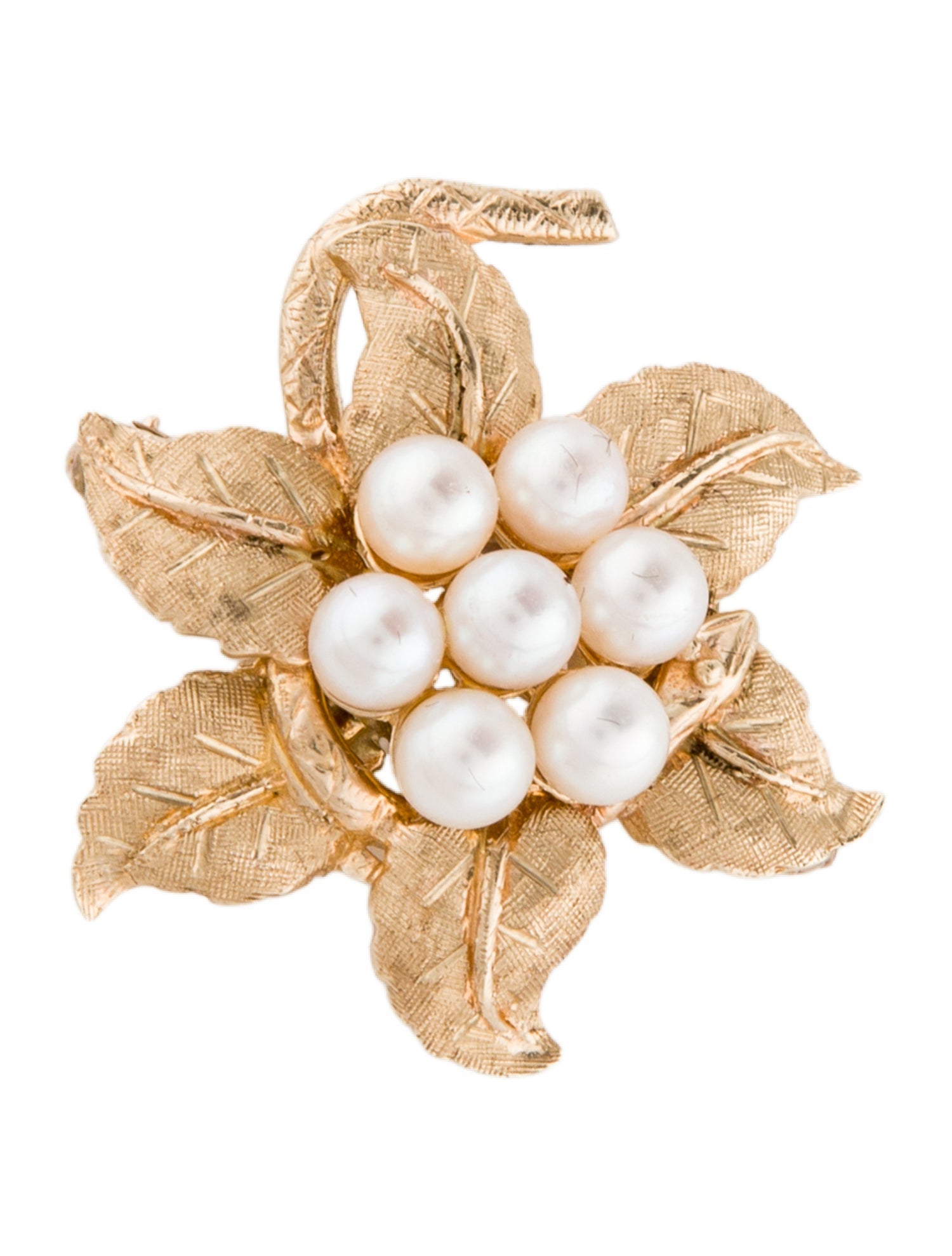 Brooch 14K Pearl Flower