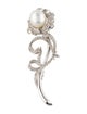 Brooch 18K Pearl & Diamond Flower Brooch Pin