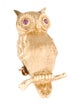 Brooch 14K Ruby Owl Pin Brooch