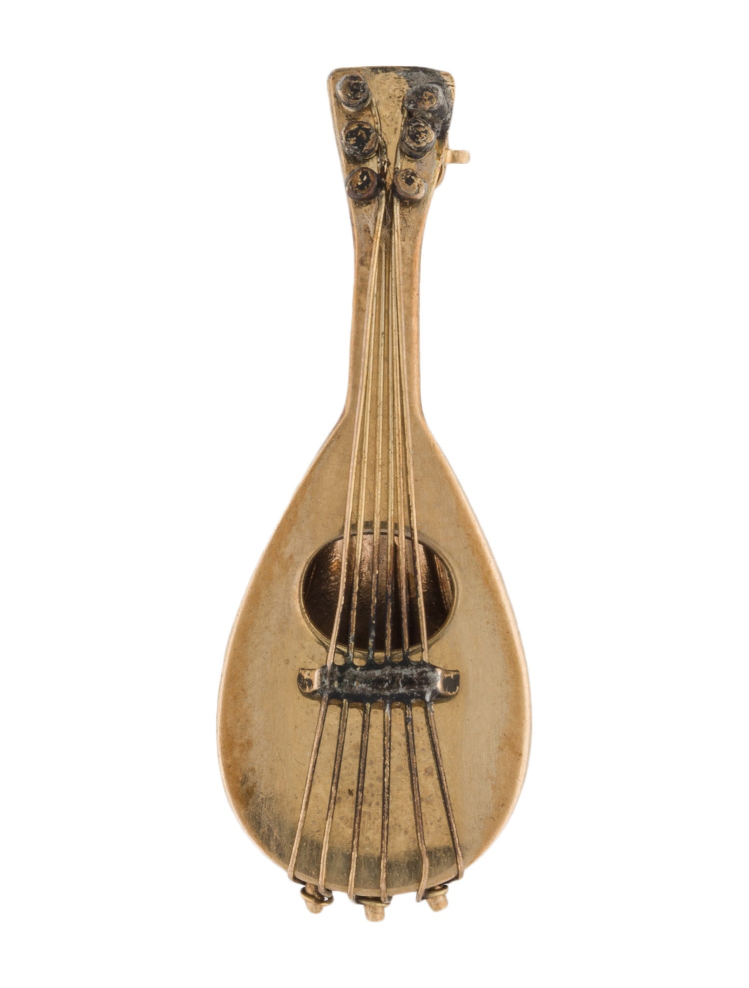 Brooch 14K Mandolin Instrument