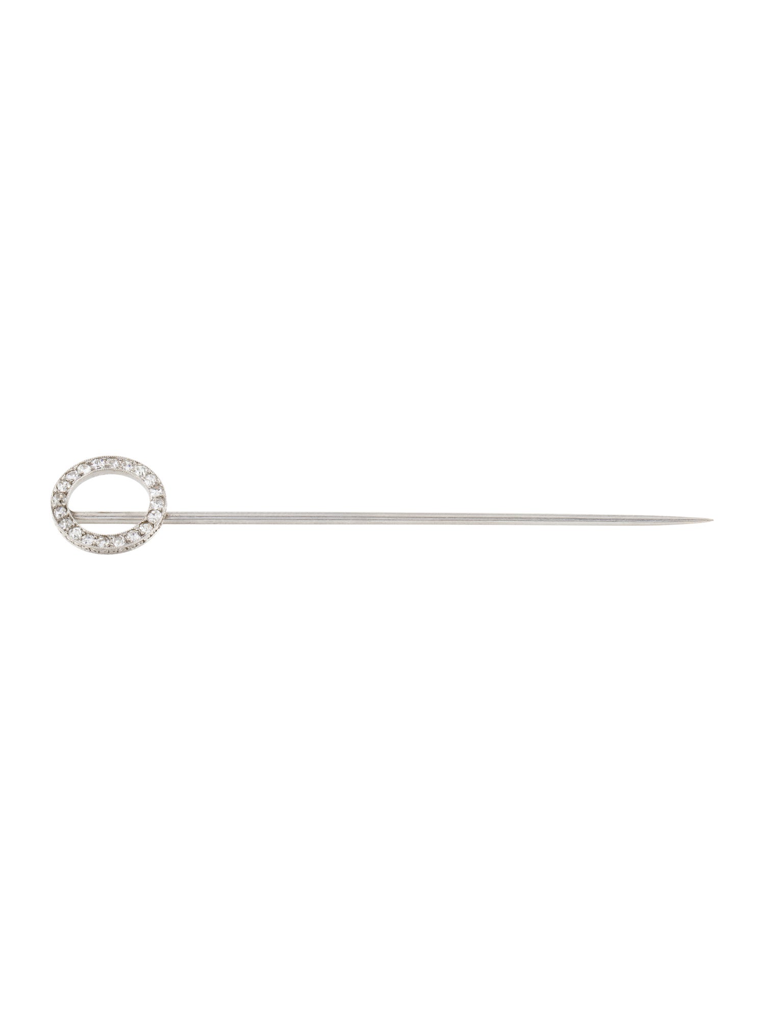 Brooch Platinum Diamond Stick Pin