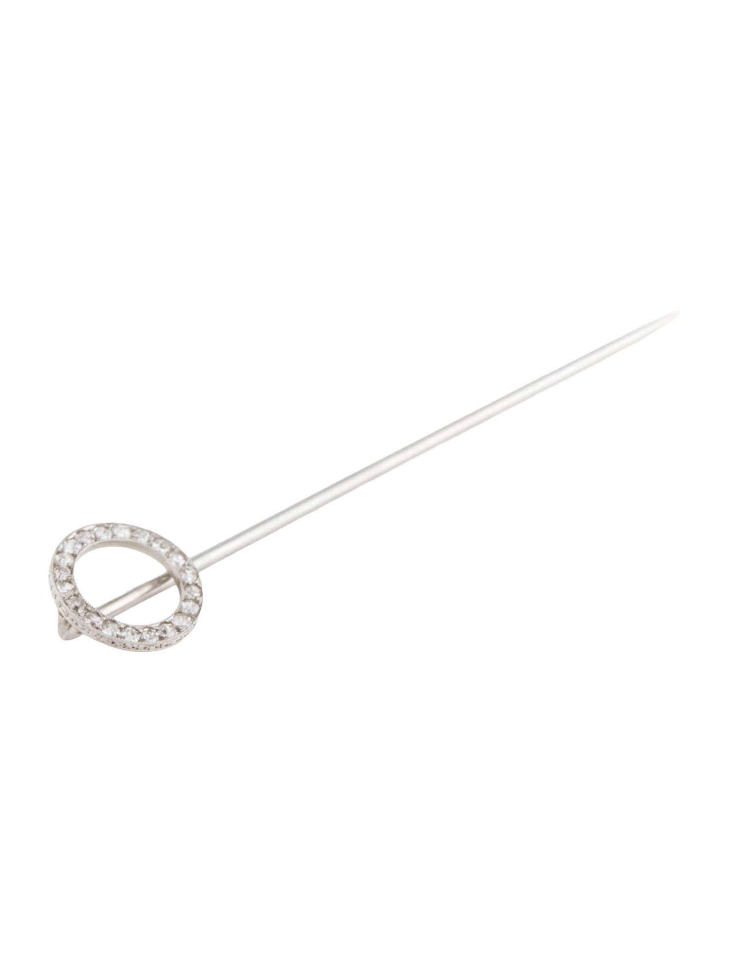 Brooch Platinum Diamond Stick Pin