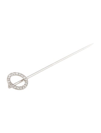 Brooch Platinum Diamond Stick Pin
