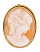 Brooch 18K Shell Cameo Pendant Brooch