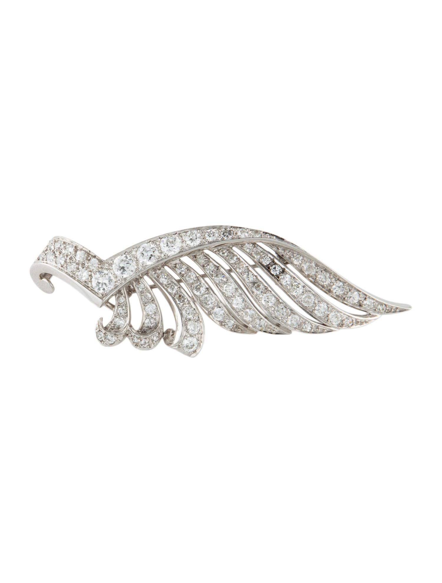 Brooch Vintage Platinum Diamond Pin