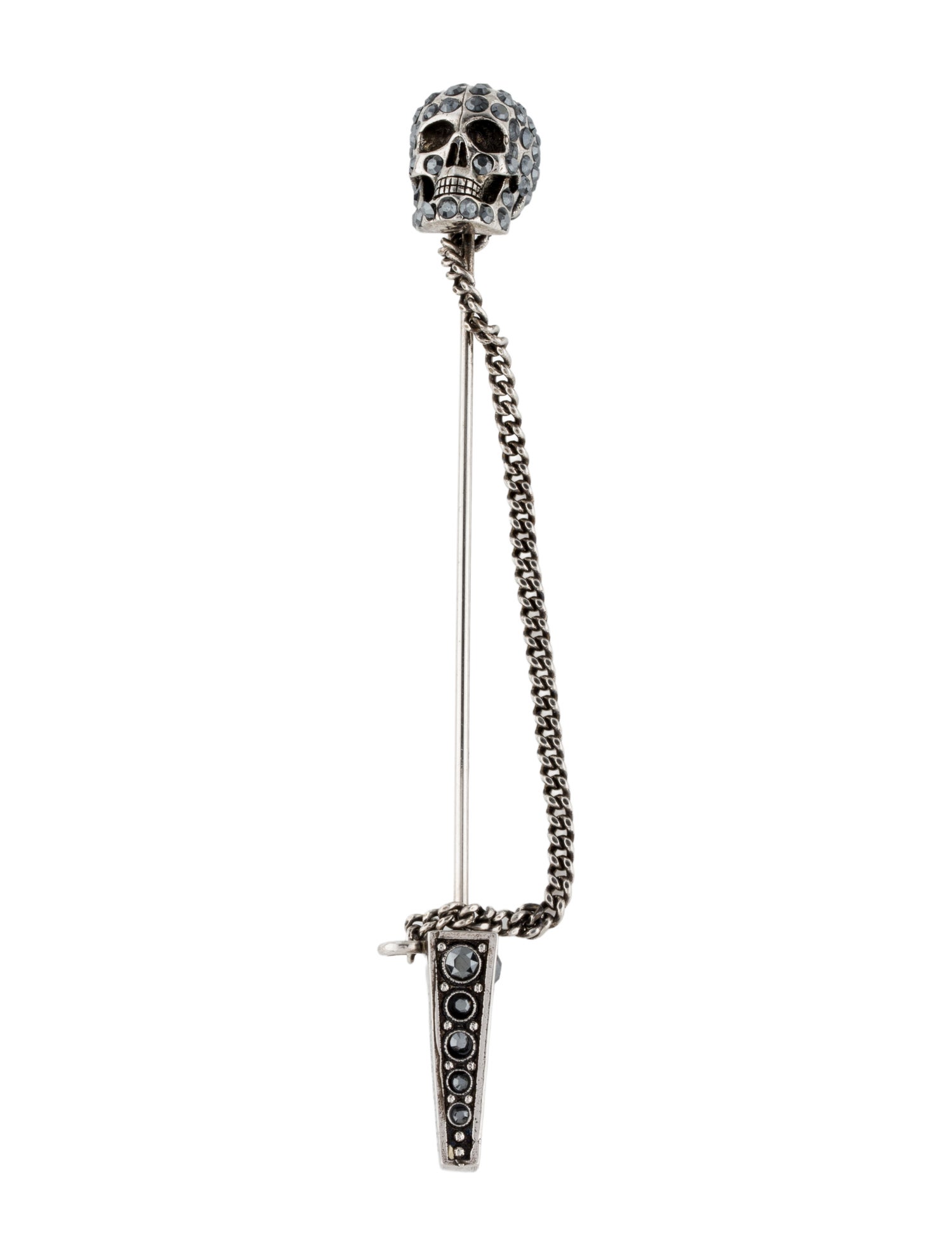 Alexander McQueen Crystal Skull Stick Pin