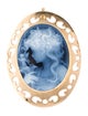 Brooch 14K Onyx Cameo Convertible Brooch Pendant