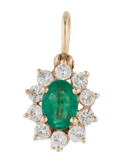 Brooch 14K Emerald & Diamond Brooch