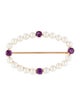 Brooch 14K Pearl & Amethyst Oval Brooch