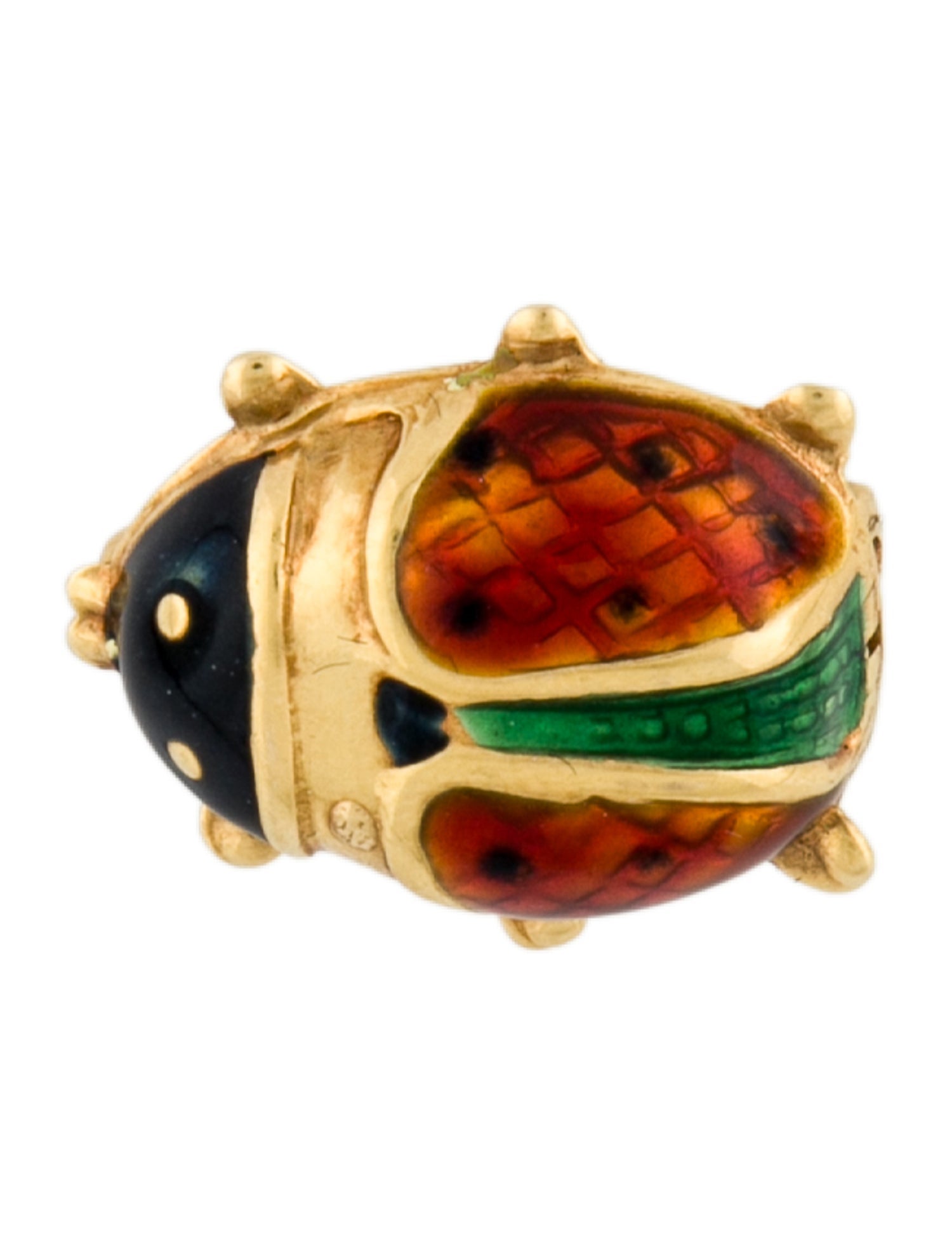 Brooch 18K Enamel Ladybug
