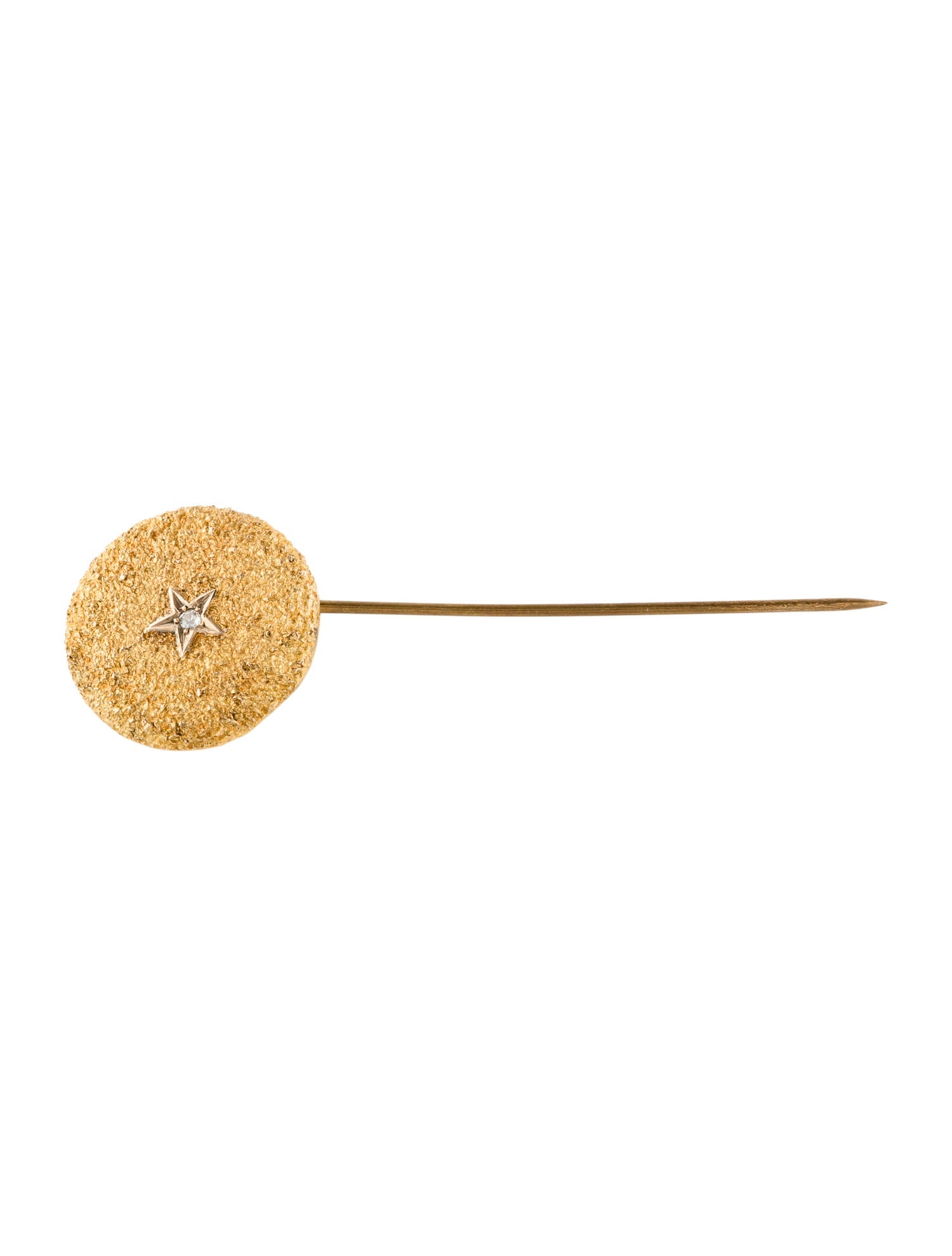 Brooch Victorian 14K Diamond Star Stick Pin
