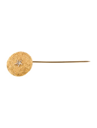 Brooch Victorian 14K Diamond Star Stick Pin